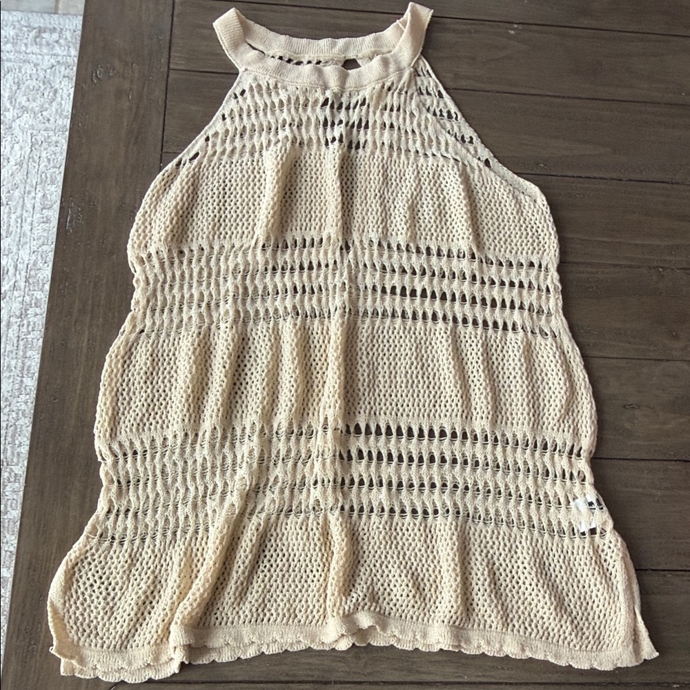 Cupshe Tan Crochet Swim Cover-Up